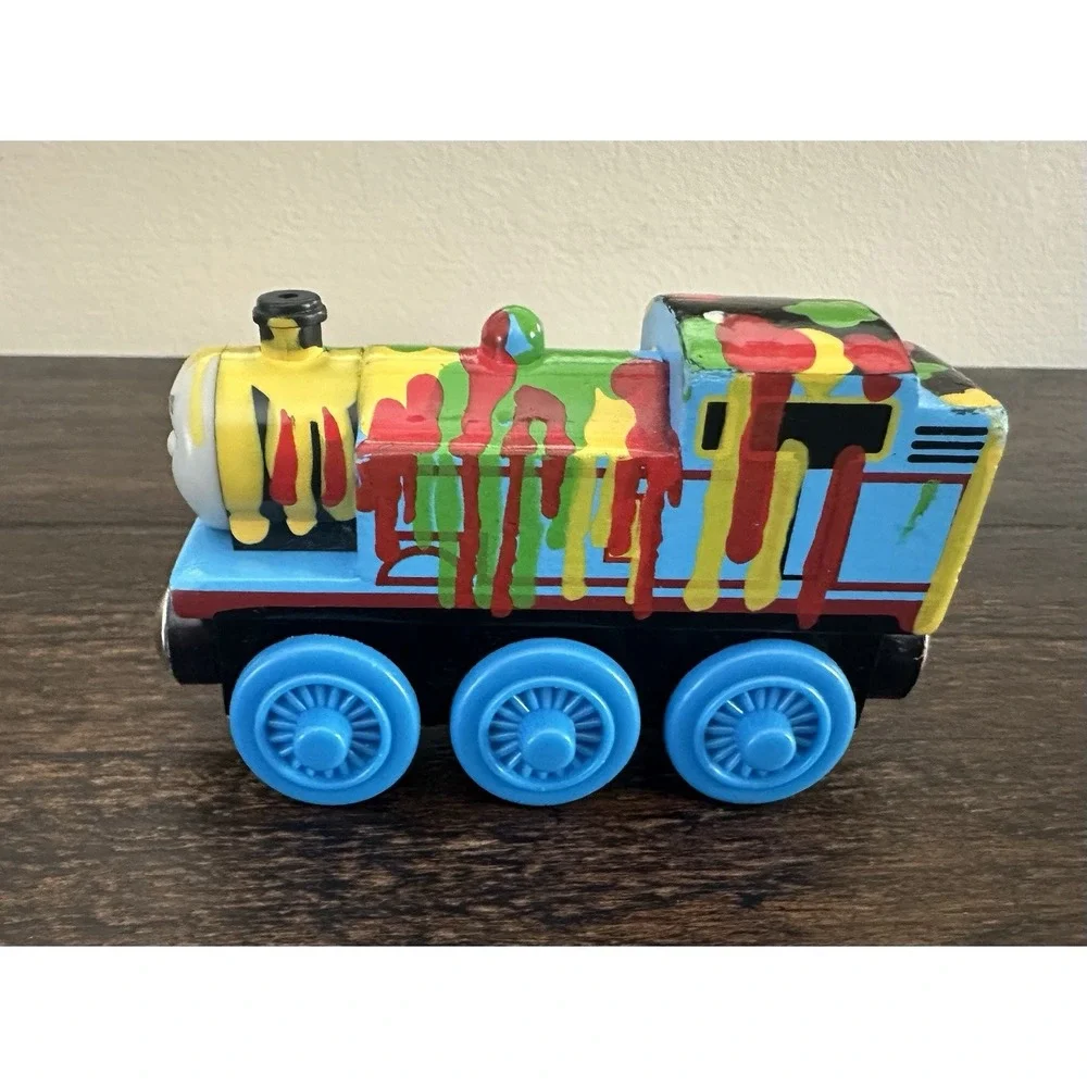 PAINT SPLATTERED Thomas and Friends Wooden‎ Railway Train